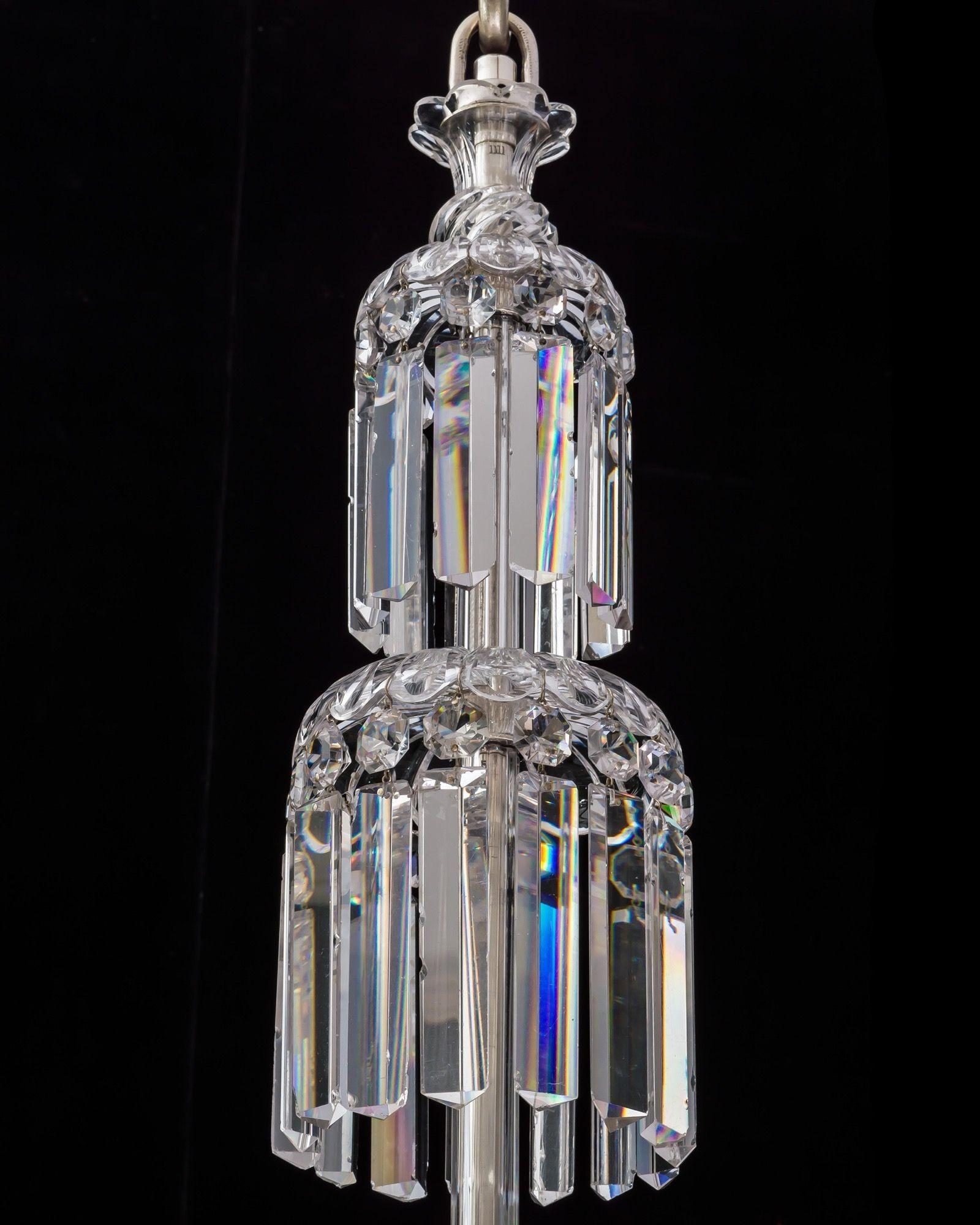 English A William Iv Cut Glass Chandelier Attributed To Perry & Co For Sale