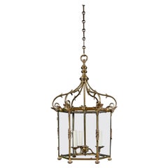 A William IV Hexagonal Brass Hall Lantern