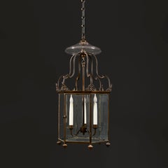 Sechseckige Bronze-Hallenlaterne William IV.