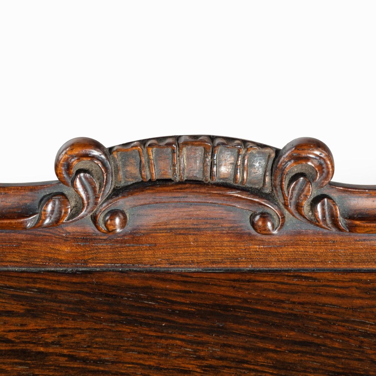 English A William IV rosewood desk tidy attributed to Gillows