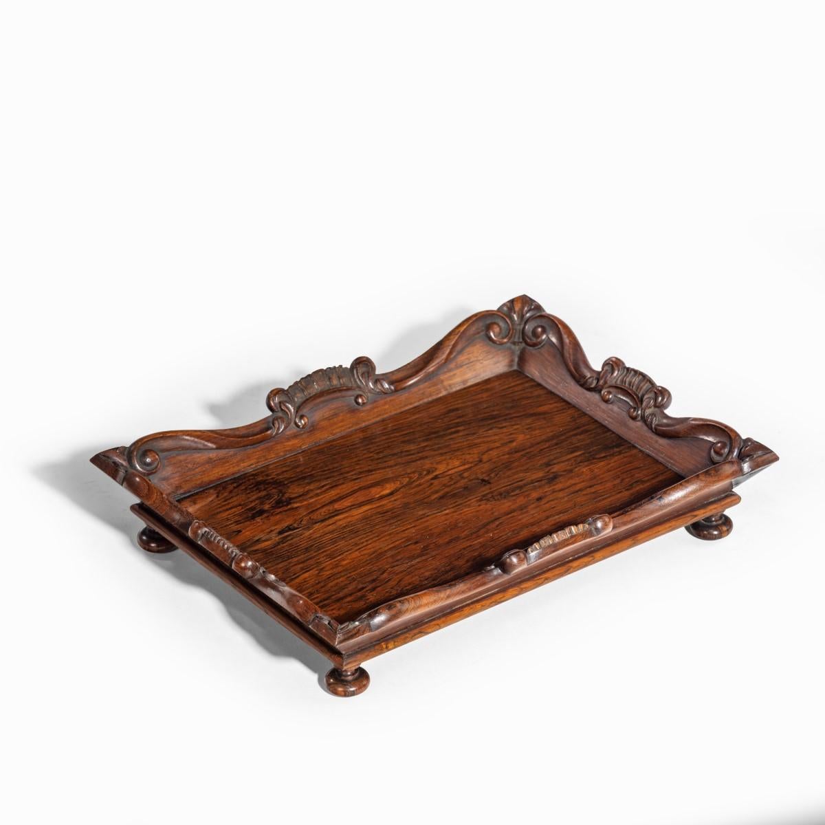 Mid-19th Century A William IV rosewood desk tidy attributed to Gillows