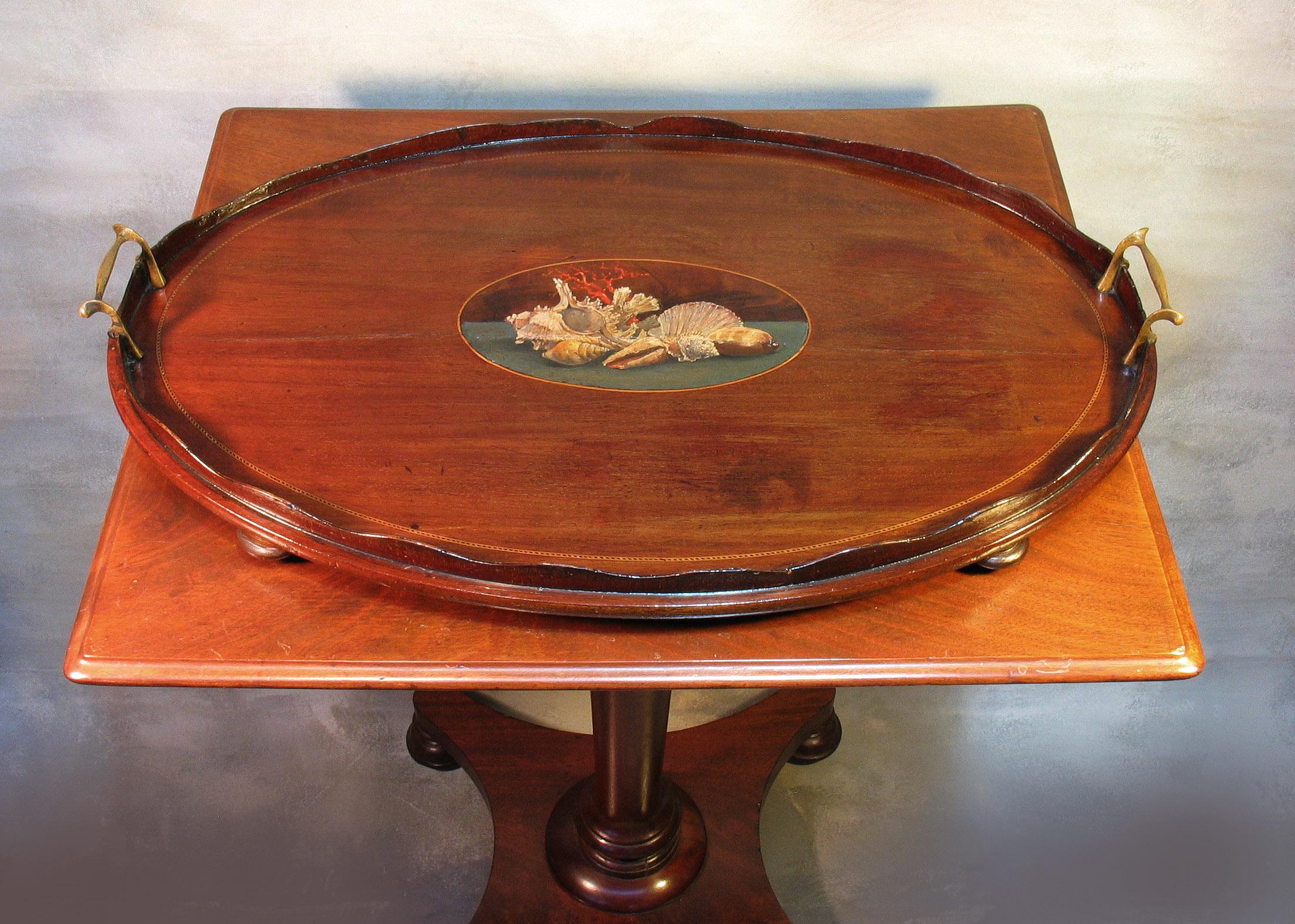 William IV Mahogany Occasional Table circa 1830 with George III Mahogany Tray For Sale 6