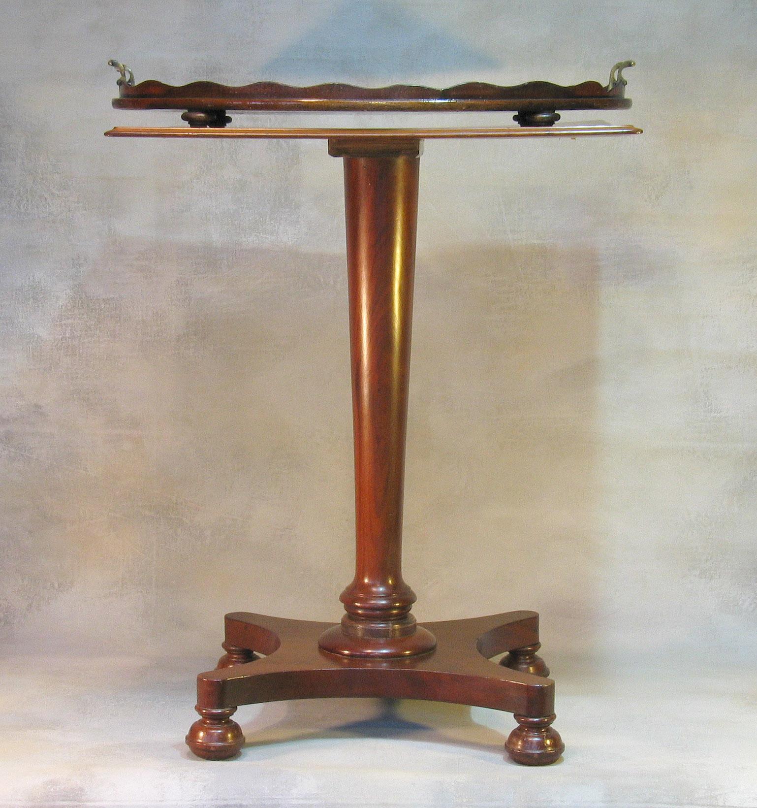 William IV Mahogany Occasional Table circa 1830 with George III Mahogany Tray For Sale 7