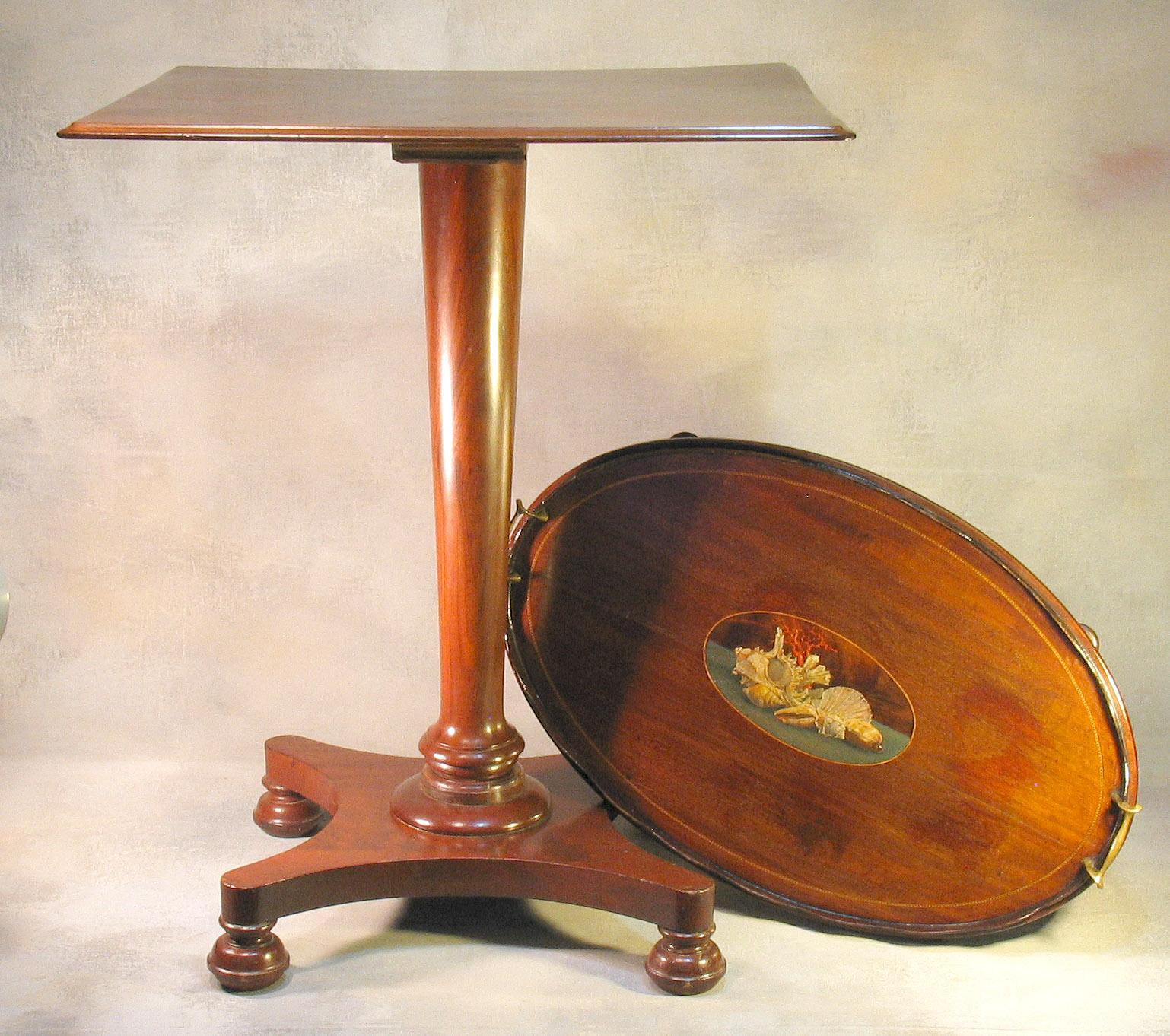 William IV Mahogany Occasional Table circa 1830 with George III Mahogany Tray For Sale 8