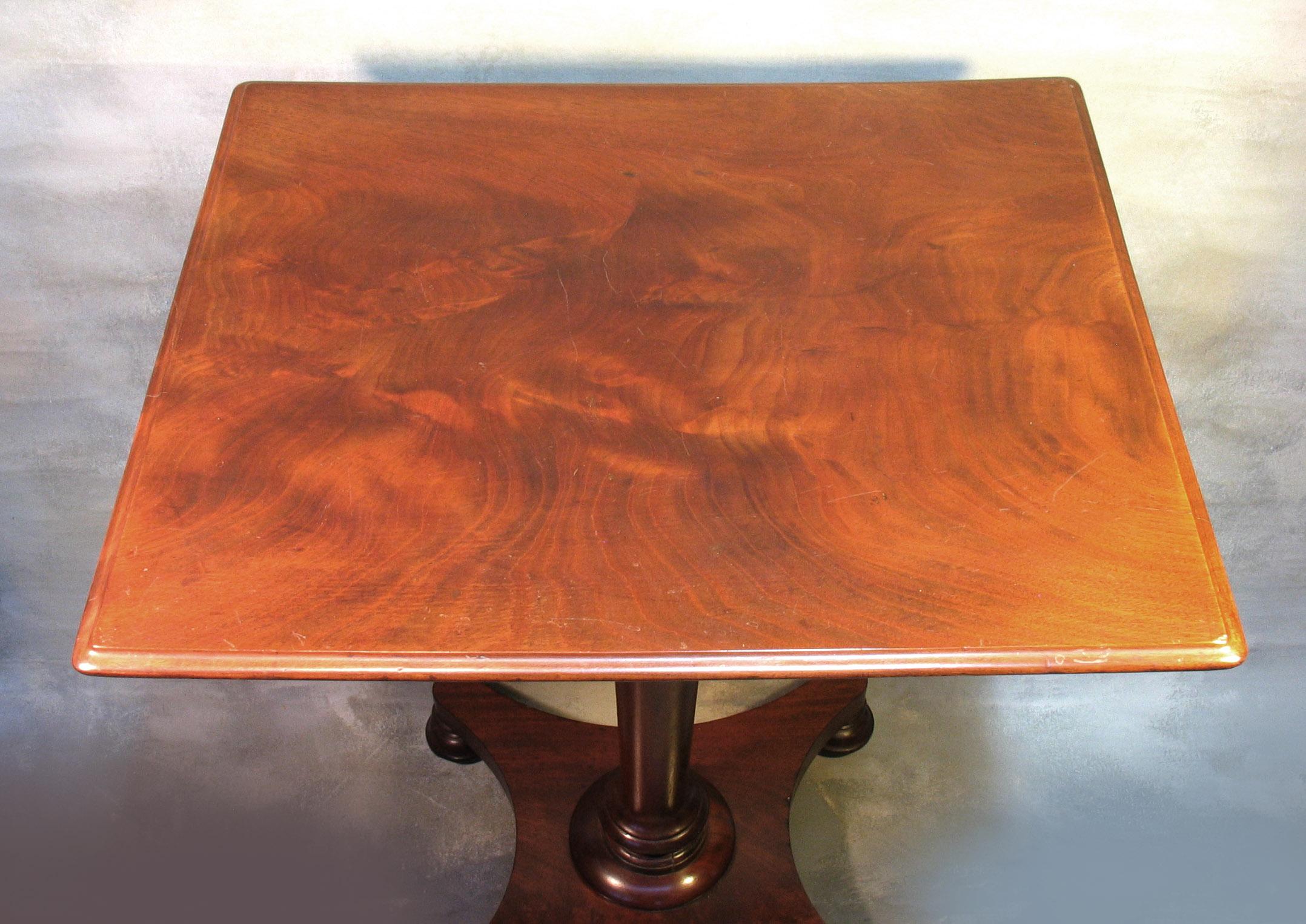Hand-Crafted William IV Mahogany Occasional Table circa 1830 with George III Mahogany Tray For Sale
