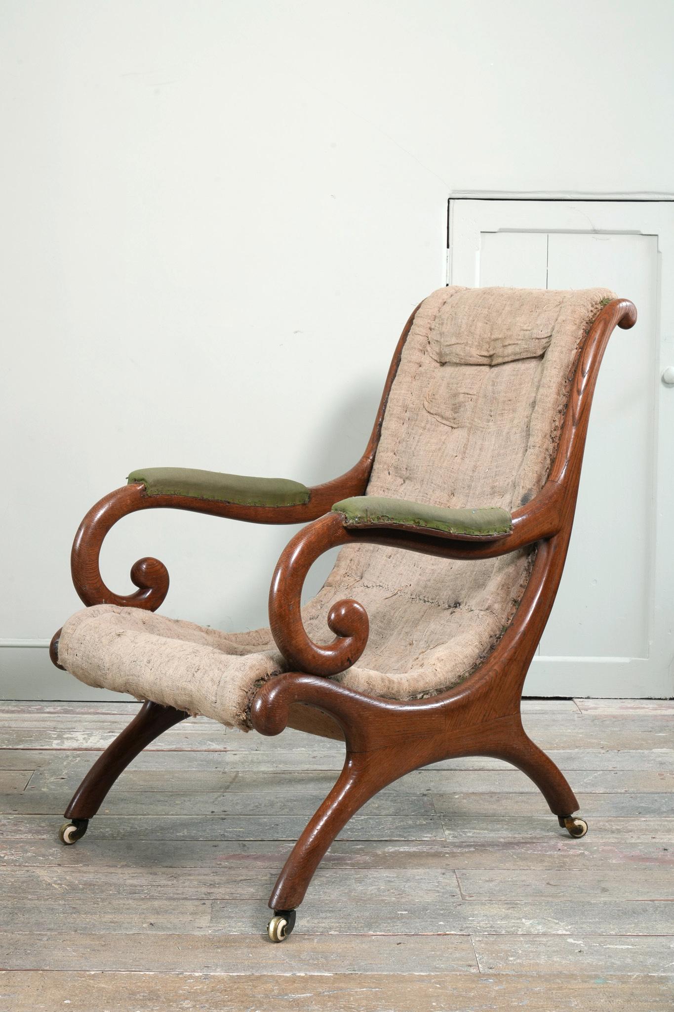 English A William IV Oak Library Chair