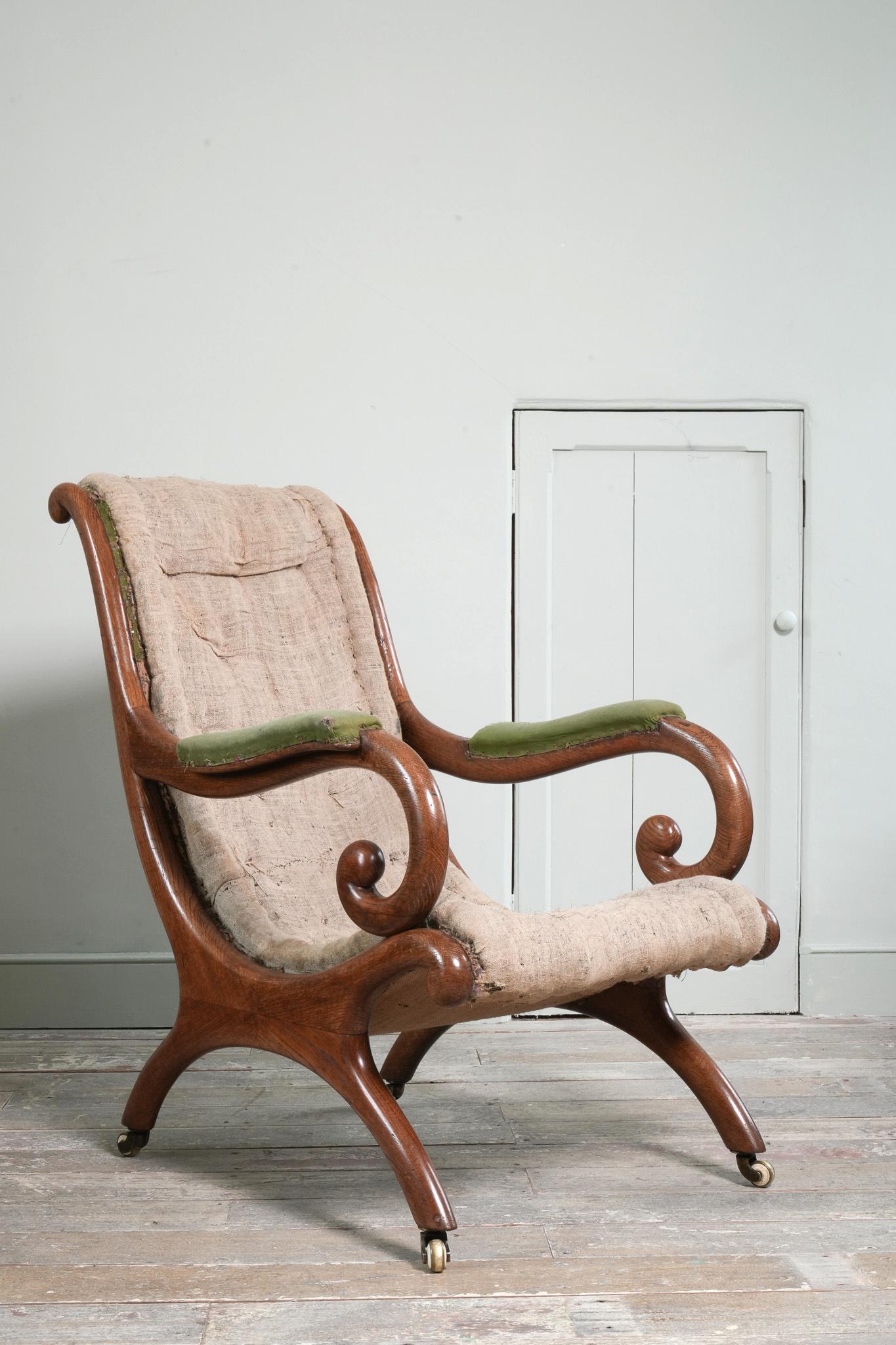 A William IV Oak Library Chair 4