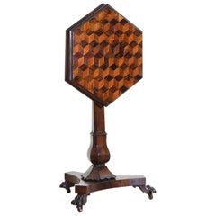 William IV Parquetry Inlaid Tilt Top Occasional Table