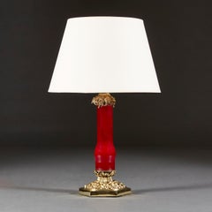 William IV Red Glass Column Lamp