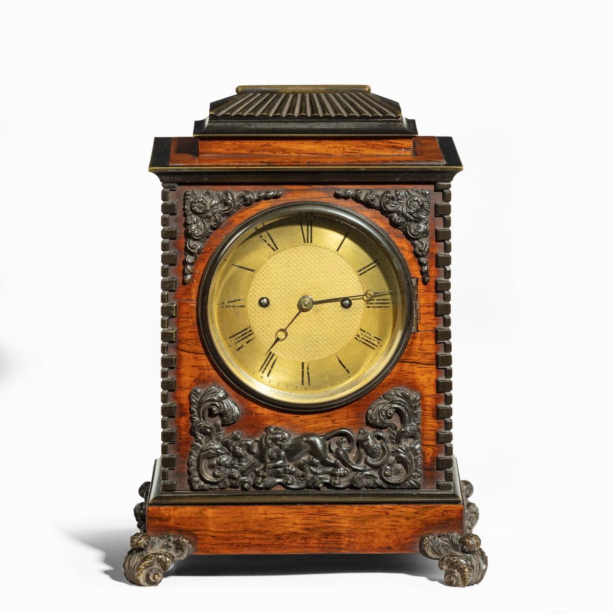 William IV Rosewood and Bronze Bracket Clock by Frodsham 185 & Baker For Sale 3