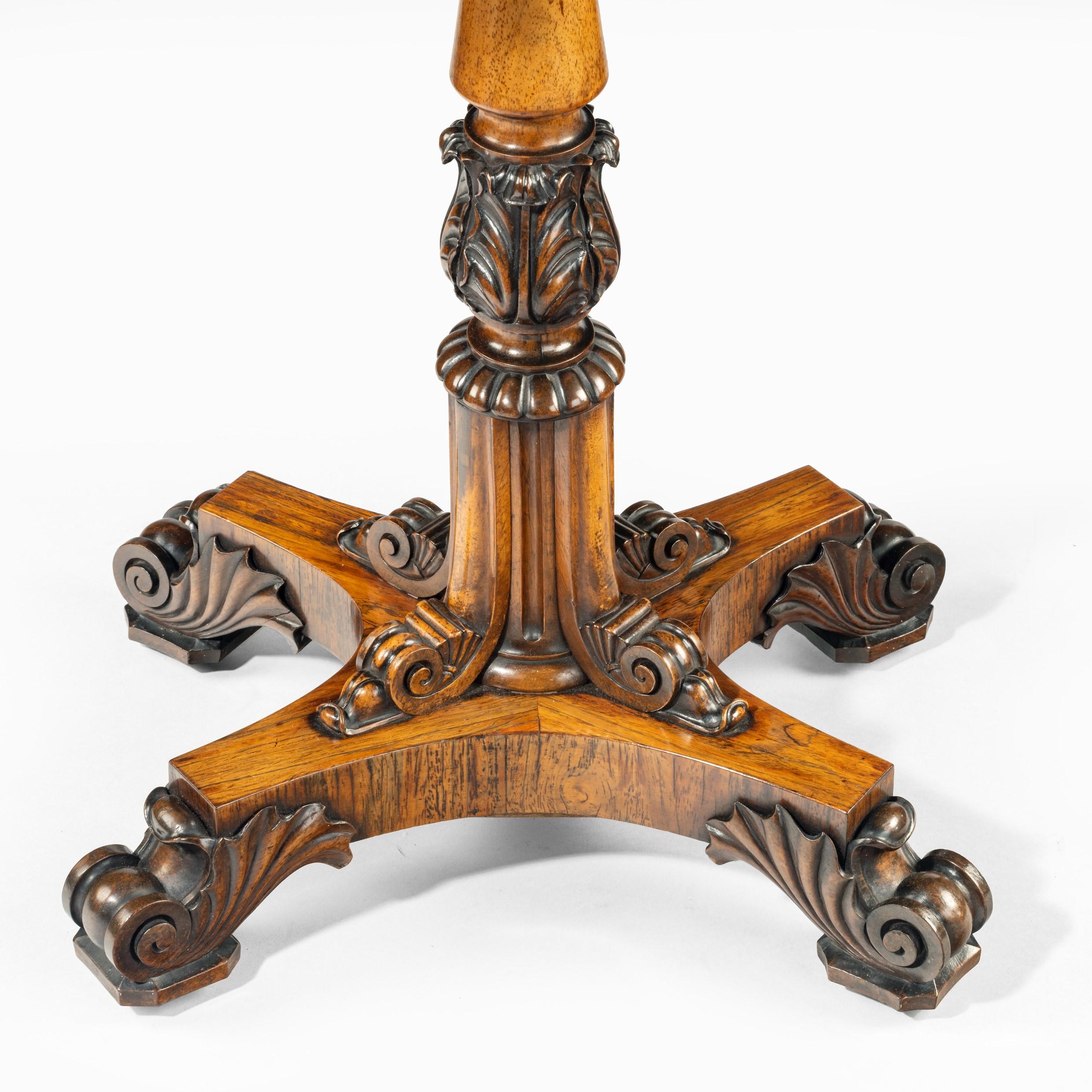 William IV A George IV rosewood and scagliola occasional table attributed to Gillows c.1825 For Sale
