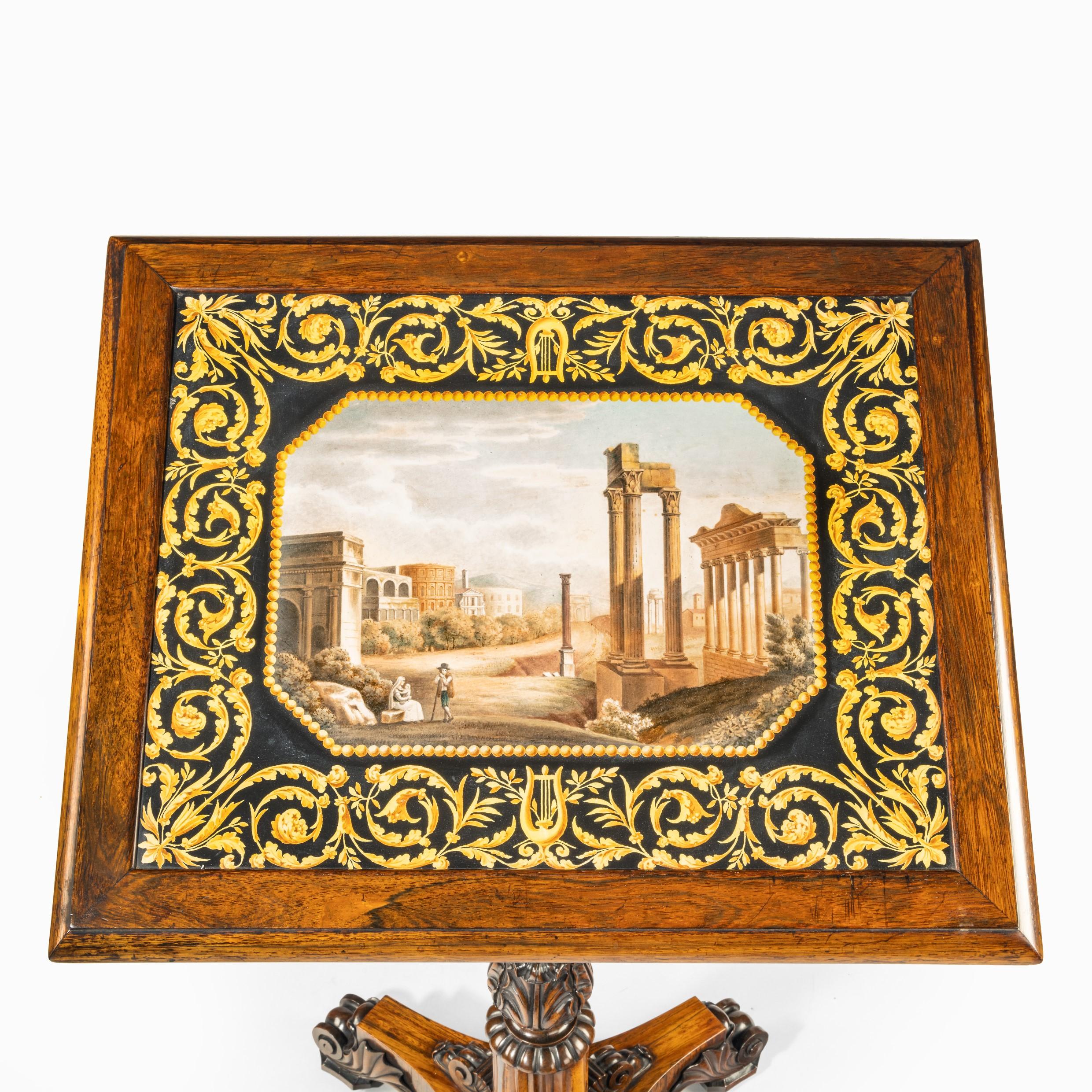 Anglais Table d'appoint en bois de rose et scagliola de style George IV attribuée à Gillows vers 1825 en vente