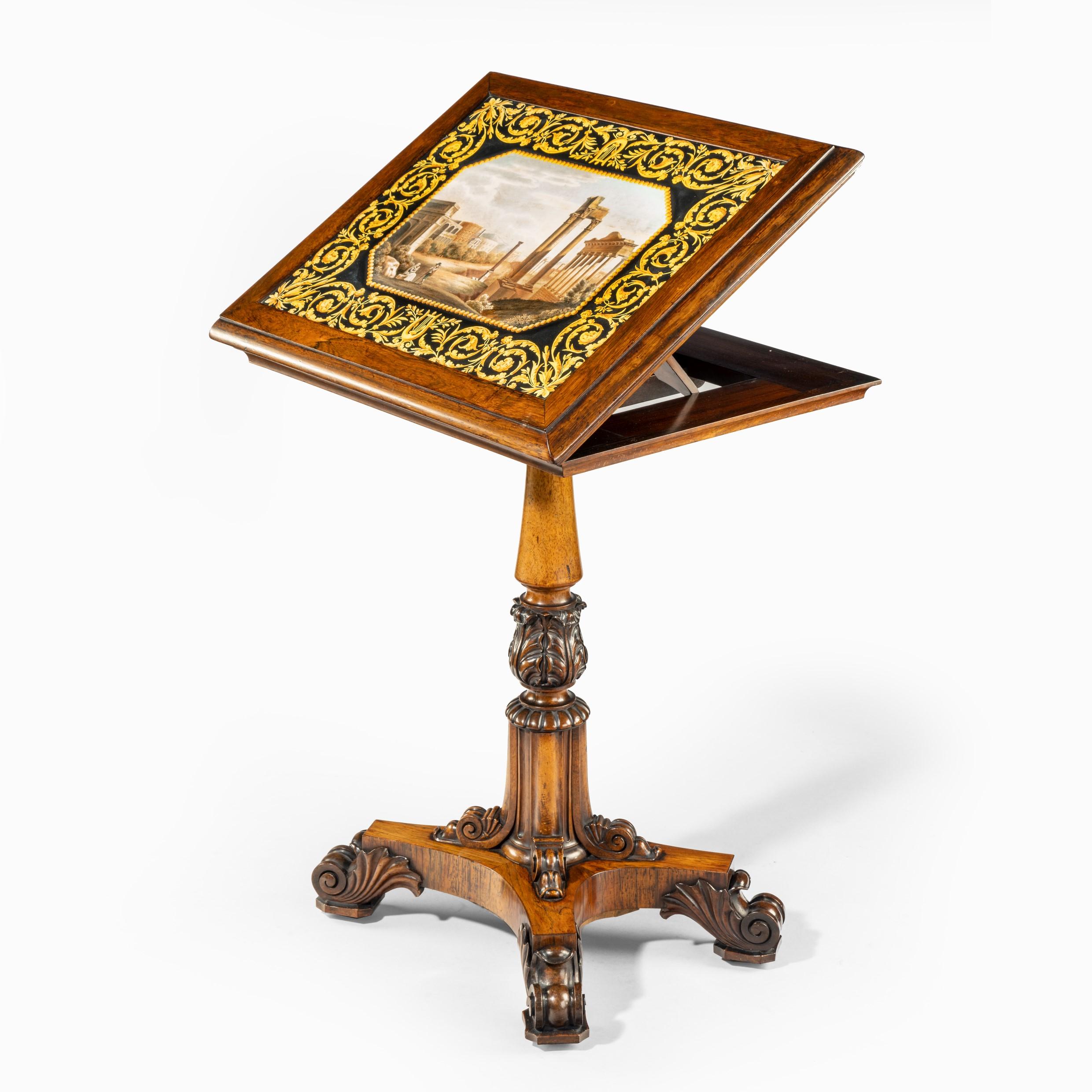 Table d'appoint en bois de rose et scagliola de style George IV attribuée à Gillows vers 1825 en vente 1