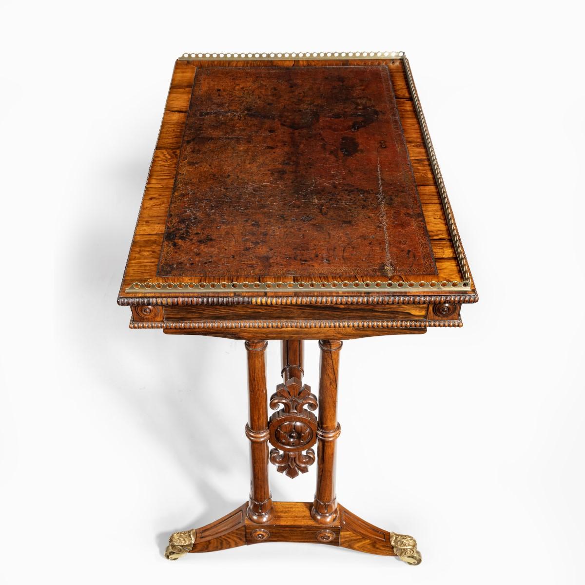 Mid-19th Century William IV Rosewood Free-Standing End Support Table Attributed to Gillows For Sale