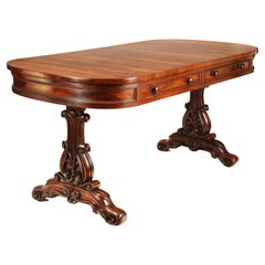 A William IV rosewood library table, Williams & Gibton, Irish circa 1830