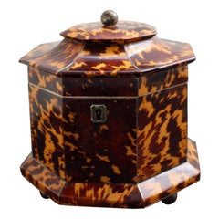 William IV Tortoise Shell Tea Caddy