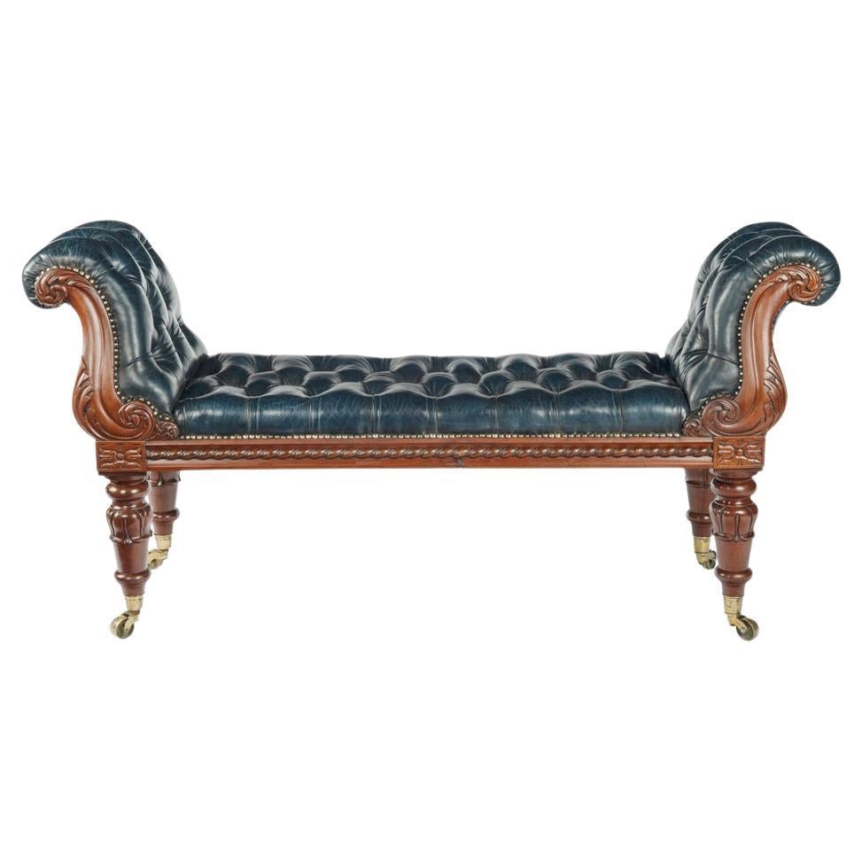 A William mahogany bench seat For Sale