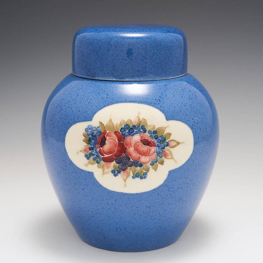 A William Moorcroft Pottery Ginger Jar and Cover, c1918

Additional Information:
Heading : A William Moorcroft Pottery Ginger Jar and Cover
Date : Circa 1918
Origin : Burslem, Staffordshire
Features : Ovoid body with collar neck and flat top