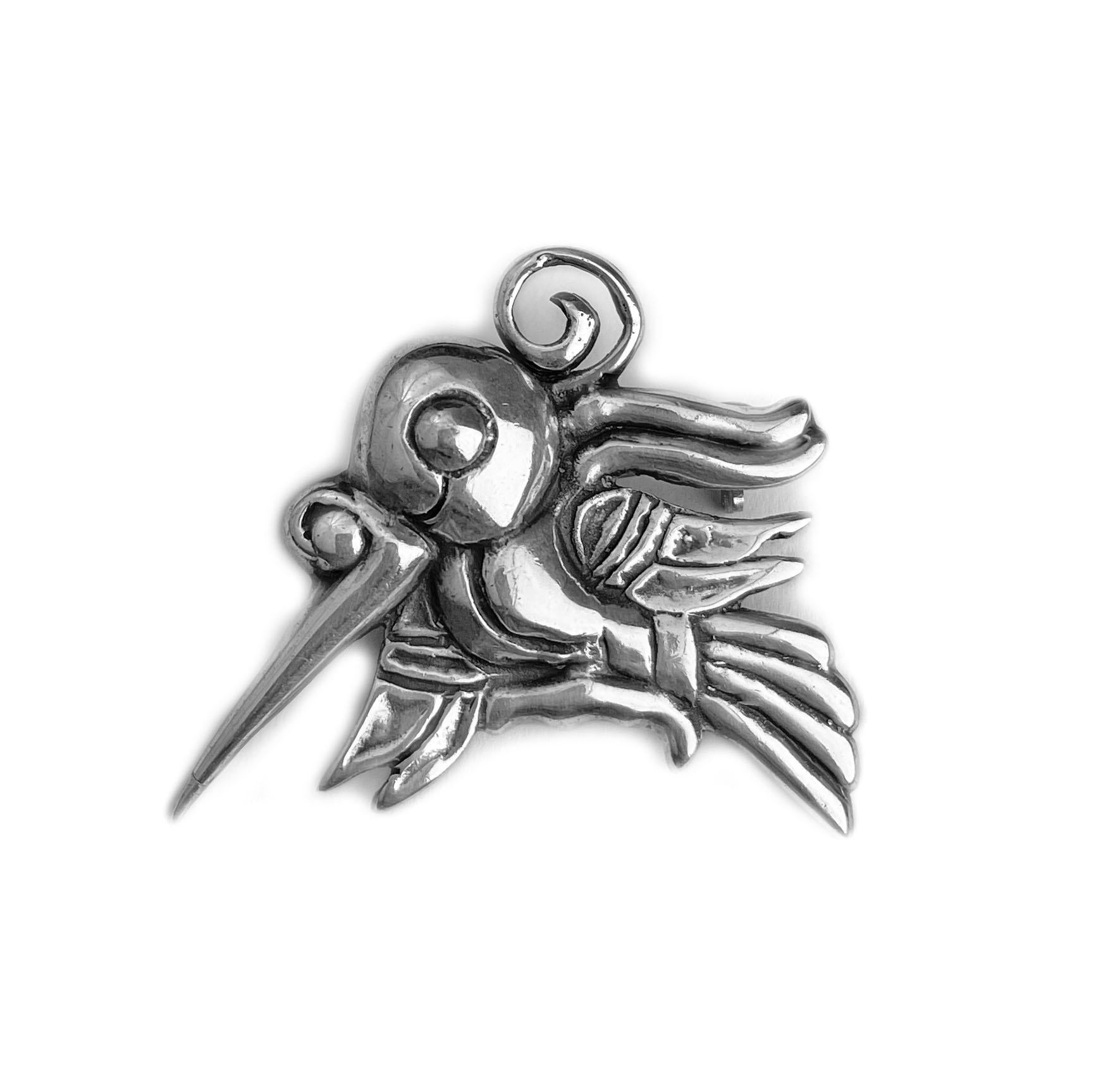 A William Spratling Sterling silver Brooch In Good Condition For Sale In Pasadena, CA