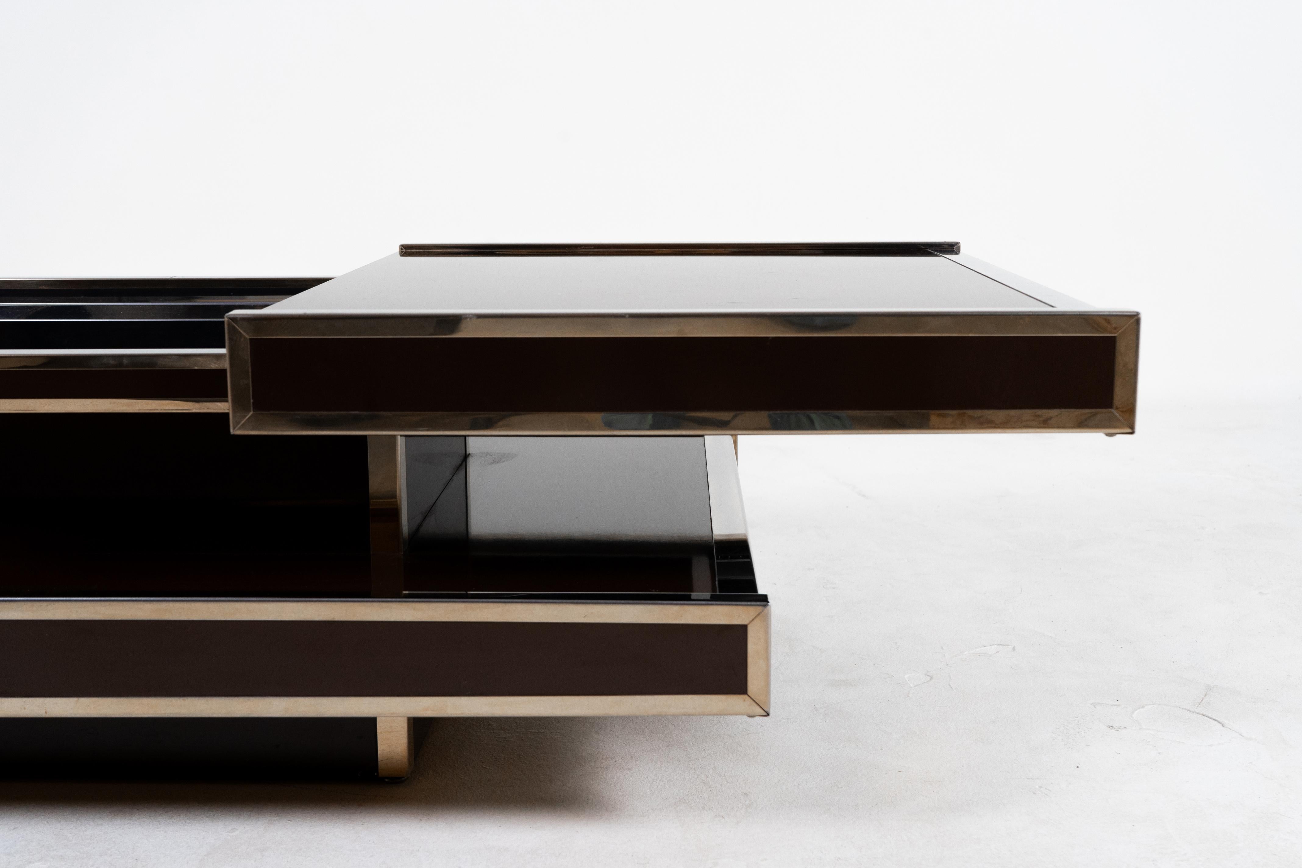 A Willy Rizzo Bar Coffee Table with Resin Burl and Chrome, Italy c.1970 3