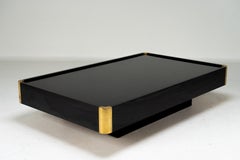 Un tavolino da caffè in lacca nera Willy Rizzo