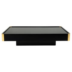 A Willy Rizzo Black Lacquer Coffee Table