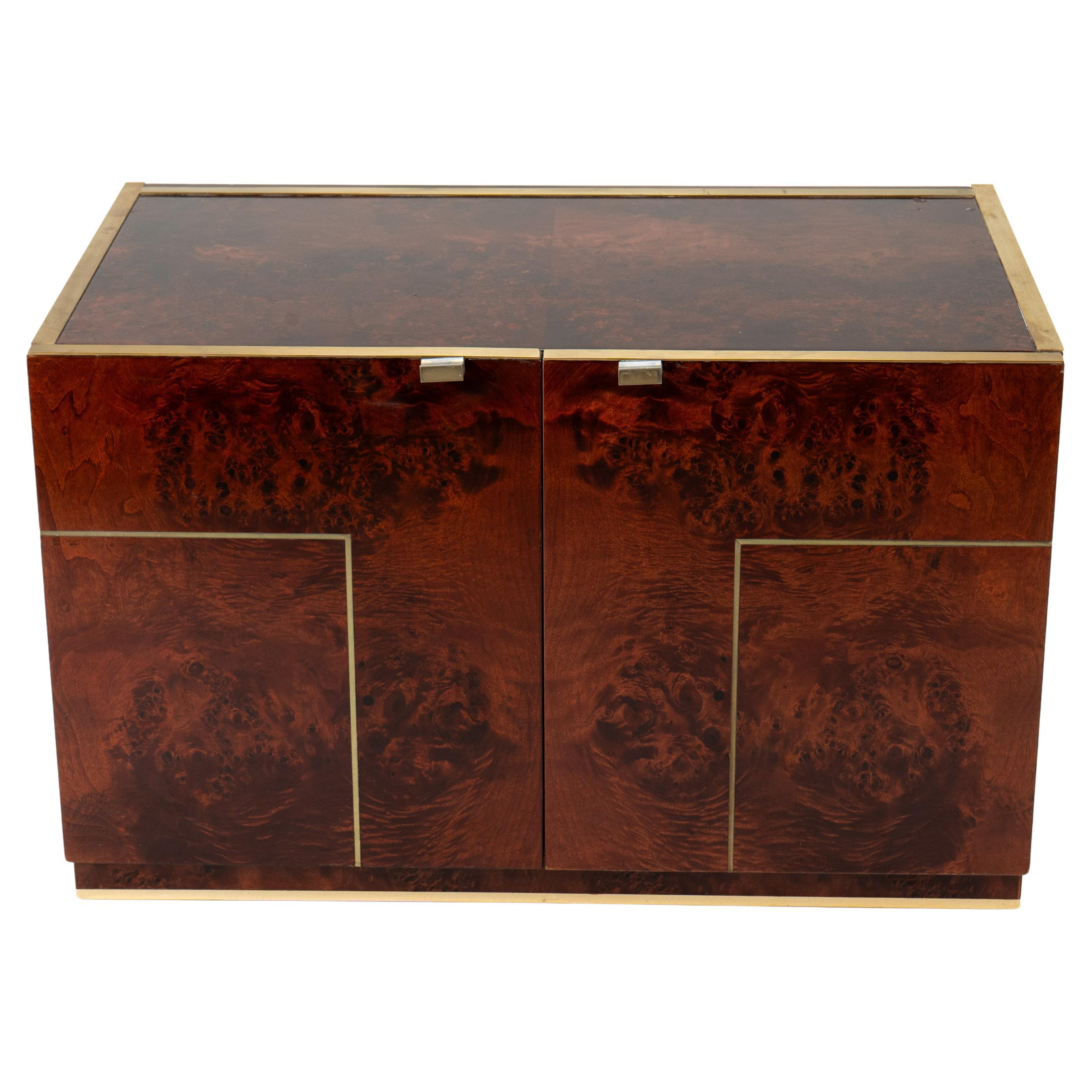 A Willy Rizzo Chest with Two Doors and Brass Trim