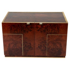 Vintage A Willy Rizzo Chest with Two Doors and Brass Trim
