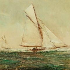 "Un jour de vent" par Montague Dawson
