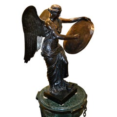 Winged Victory Bronze with a Tablet Shield by Prof A. Zocchi