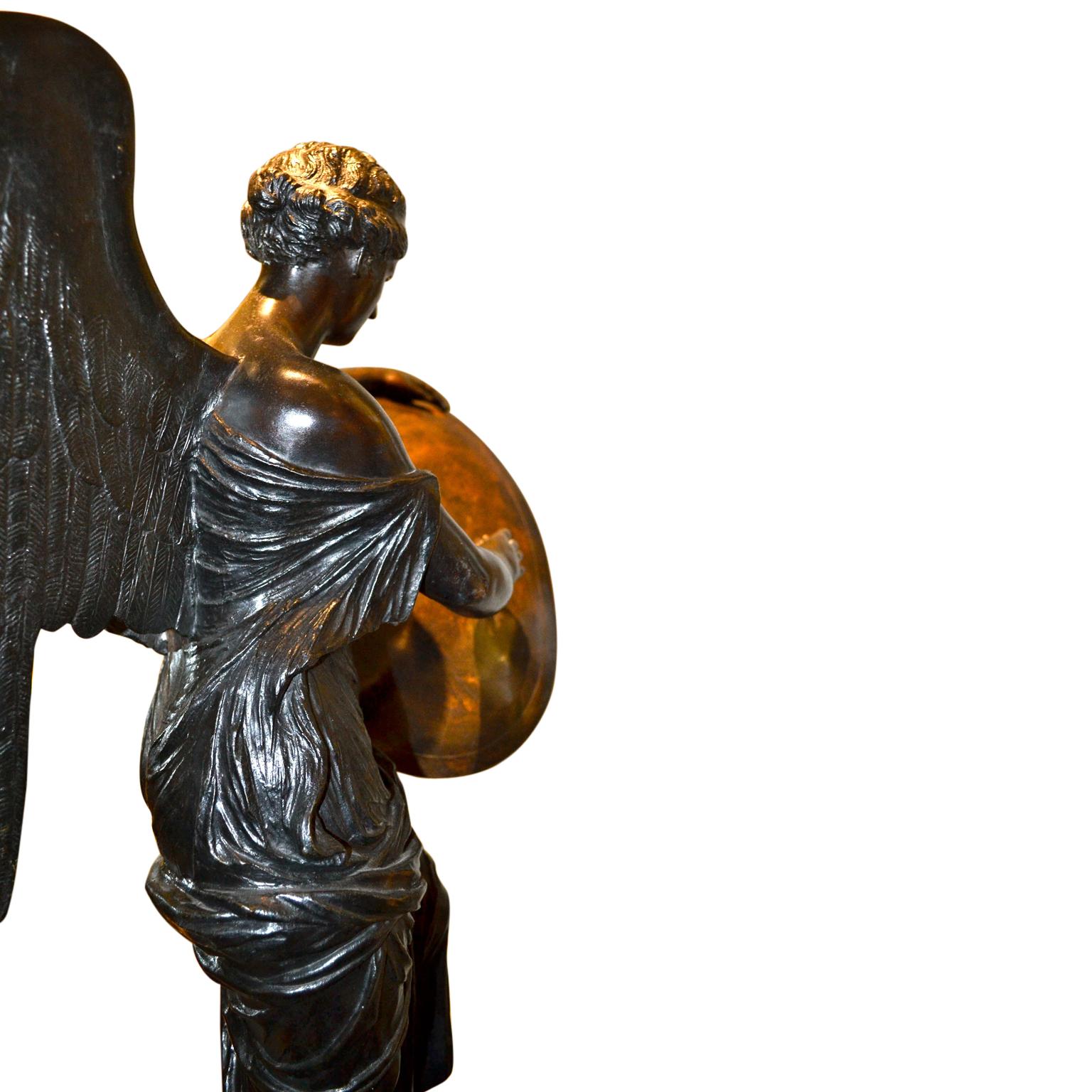 Winged Victory Bronze with a Tablet Shield by Prof A. Zocchi 1