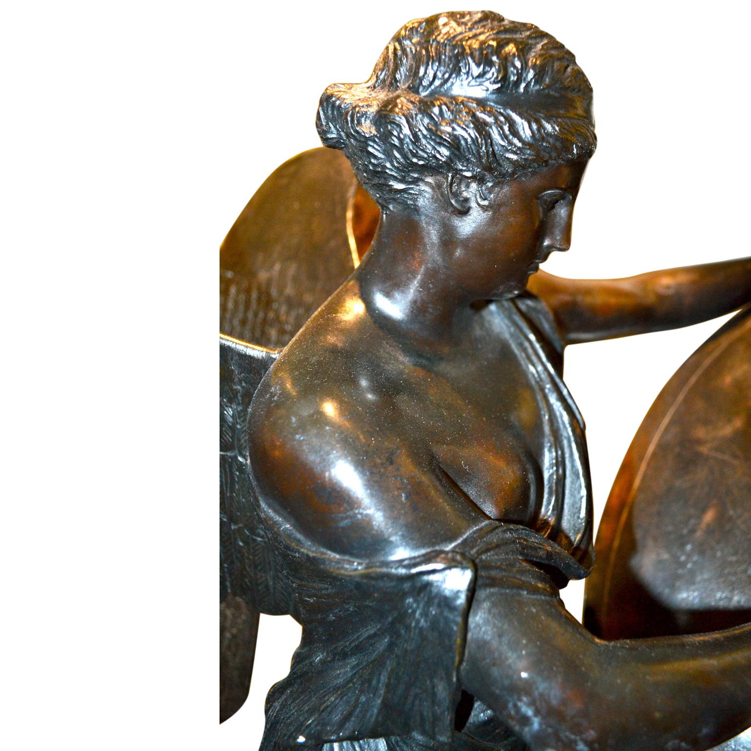 Winged Victory Bronze with a Tablet Shield by Prof A. Zocchi 2