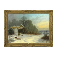 “A Winter Walk” Landscape Oil Painting by William T. Such