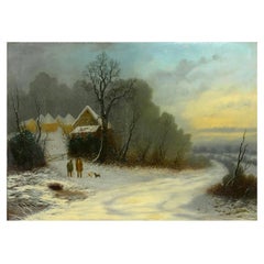 “A Winter Walk” Landscape Oil Painting by William T. Such
