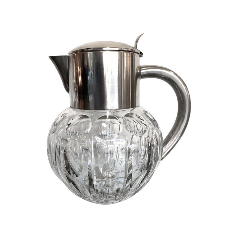 Wmf Silver Plated Crystal Lemonade / Cocktail Jug Engraved with Circle