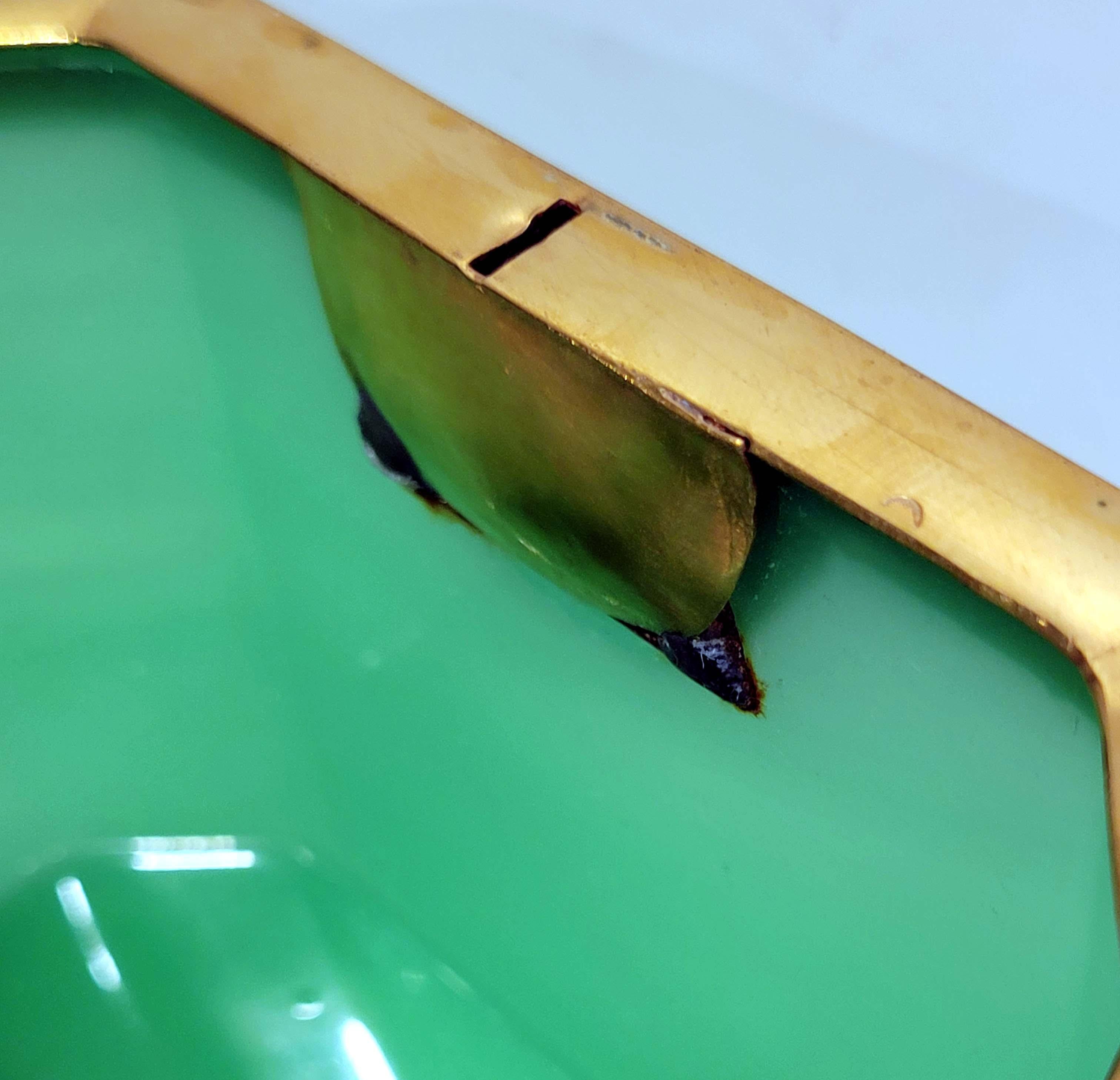 Woderful French Green Opaline Trinket Box Circa 1840 2