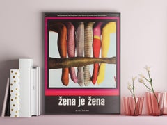 "A WOMAN IS A WOMAN " Czech A3 Film Movie Poster, 1968 JOSEF VYLETAL