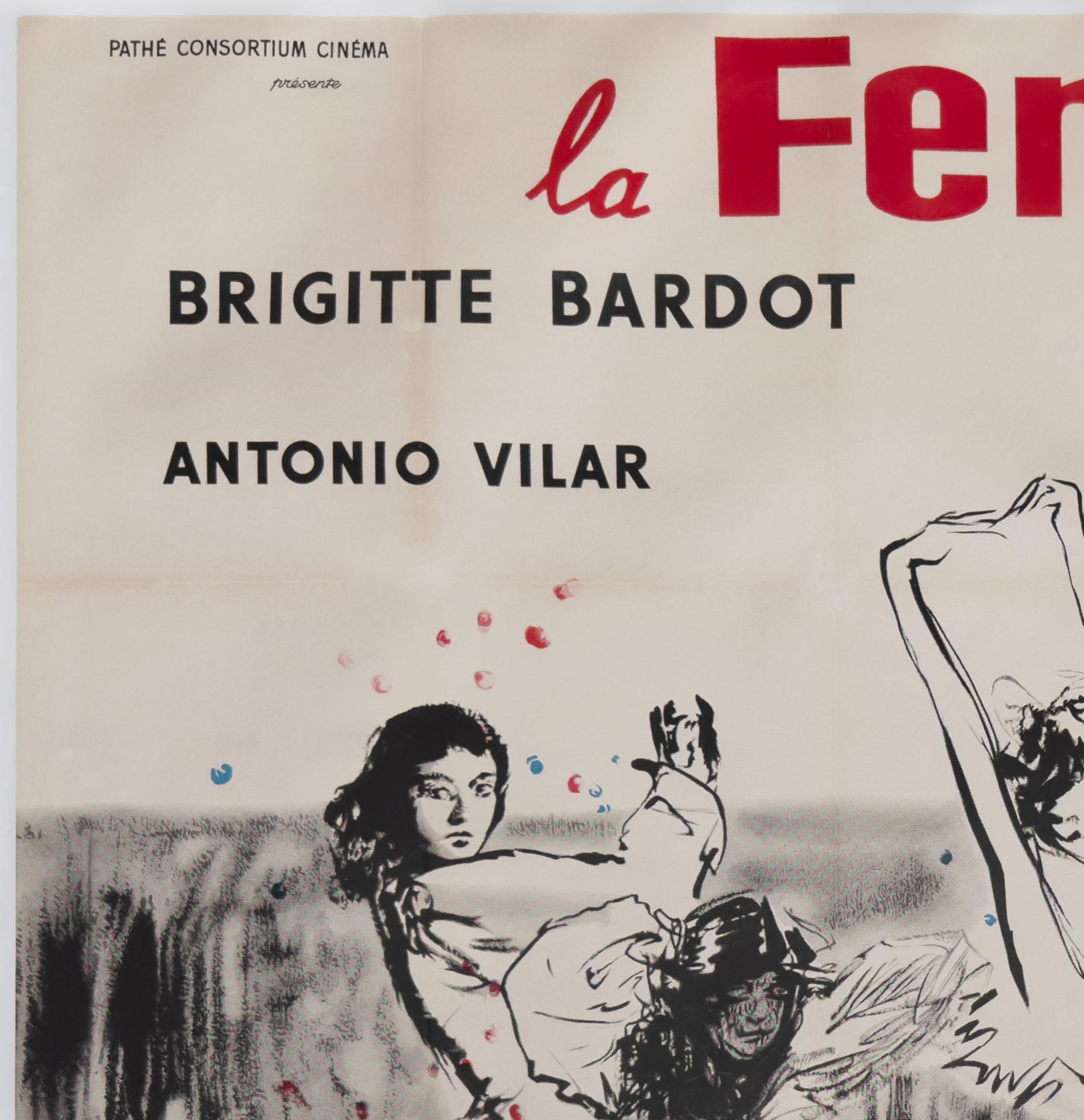 Français Affiche du double grand film français « A WOMAN LIKE SATAN » de 1959, YVES THOS en vente