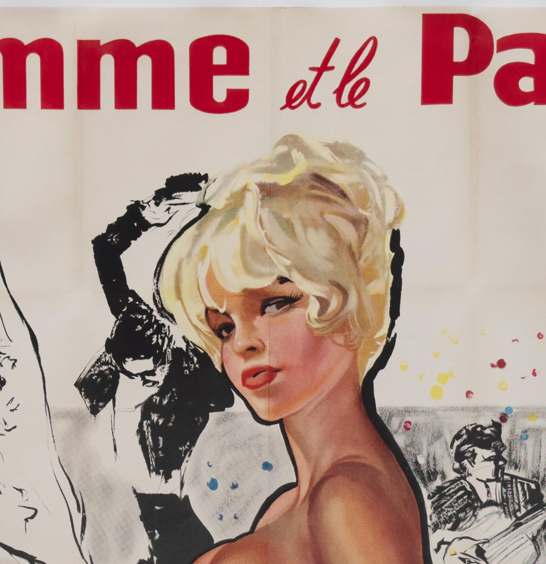 Affiche du double grand film français « A WOMAN LIKE SATAN » de 1959, YVES THOS Bon état - En vente à Bath, Somerset