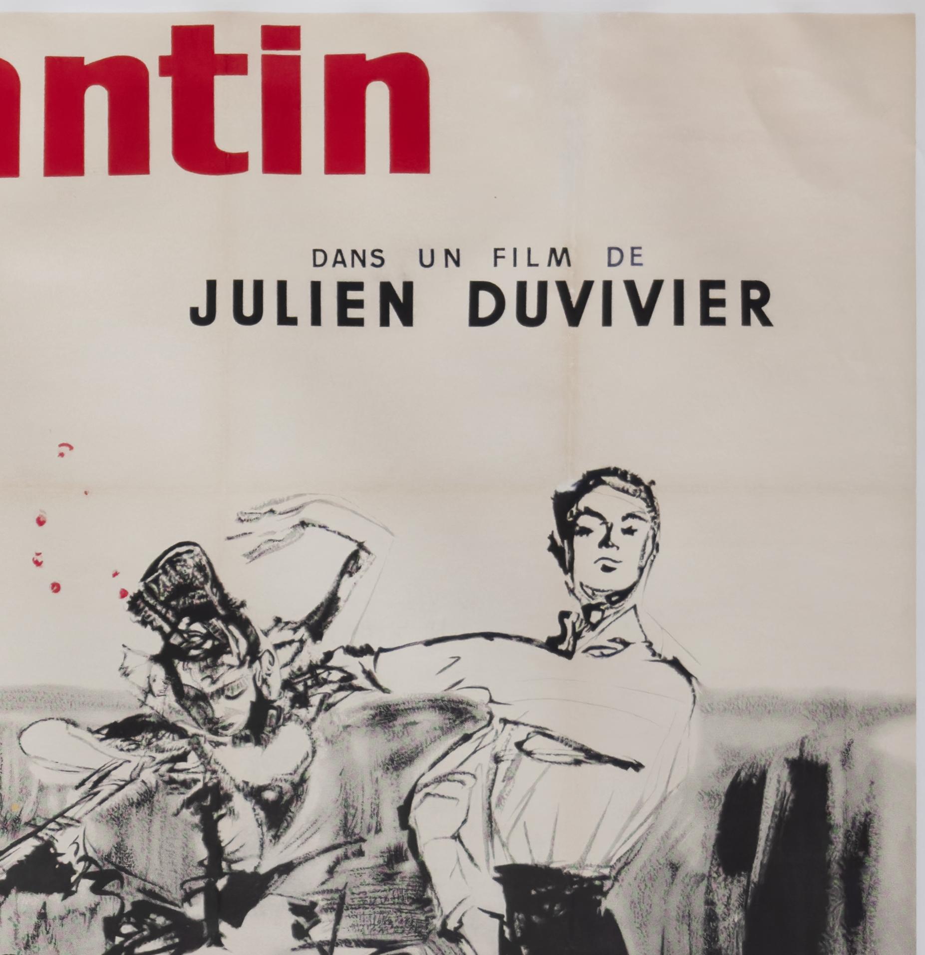 20ième siècle Affiche du double grand film français « A WOMAN LIKE SATAN » de 1959, YVES THOS en vente
