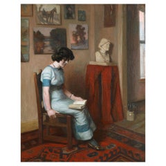 Woman Reading, Oil on Canvas