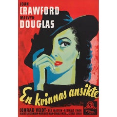 Affiche suédoise du film A Woman's Face (Le visage d'une femme) / En Kvinnas Ansikte