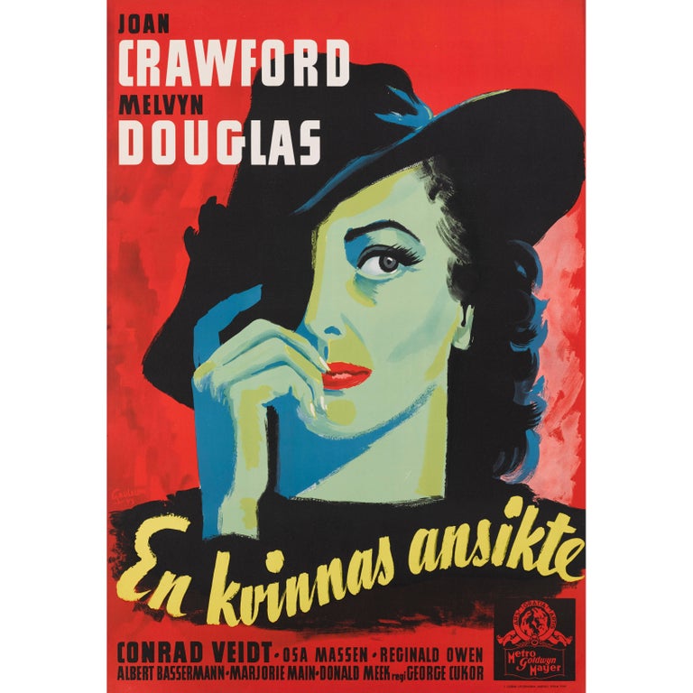 A Woman's Face / En Kvinnas Ansikte, Swedish Film Poster at 1stDibs