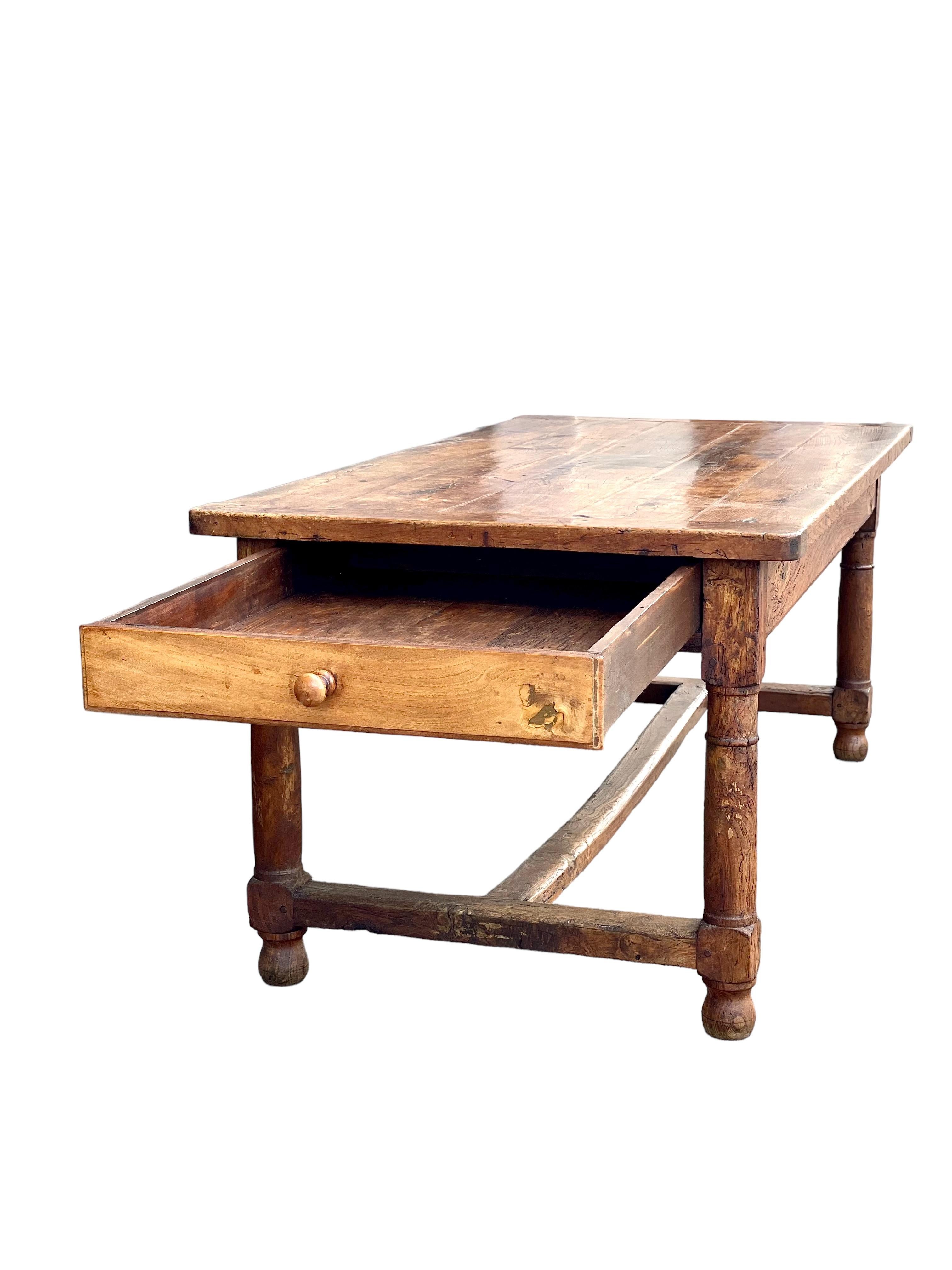 18th Century and Earlier 18th Century French Oak Farm House Table For Sale