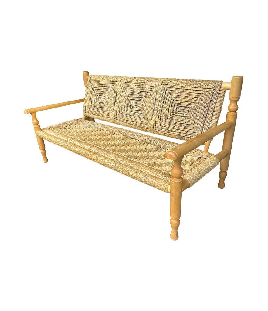 Rope A wonderful 1950s sofa by Adrien Audoux and Frida Minet For Sale