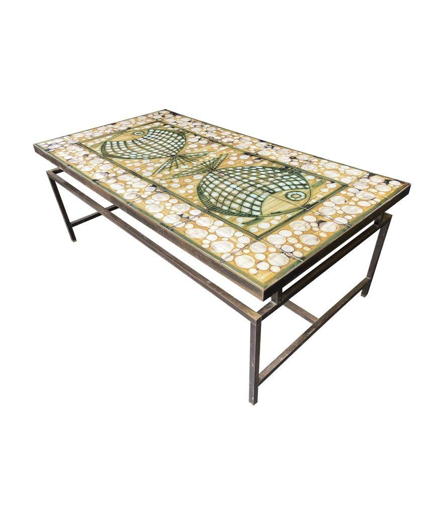 A wonderful 1960s ceramic tiled table by Dennis Townsend for Heals London 4