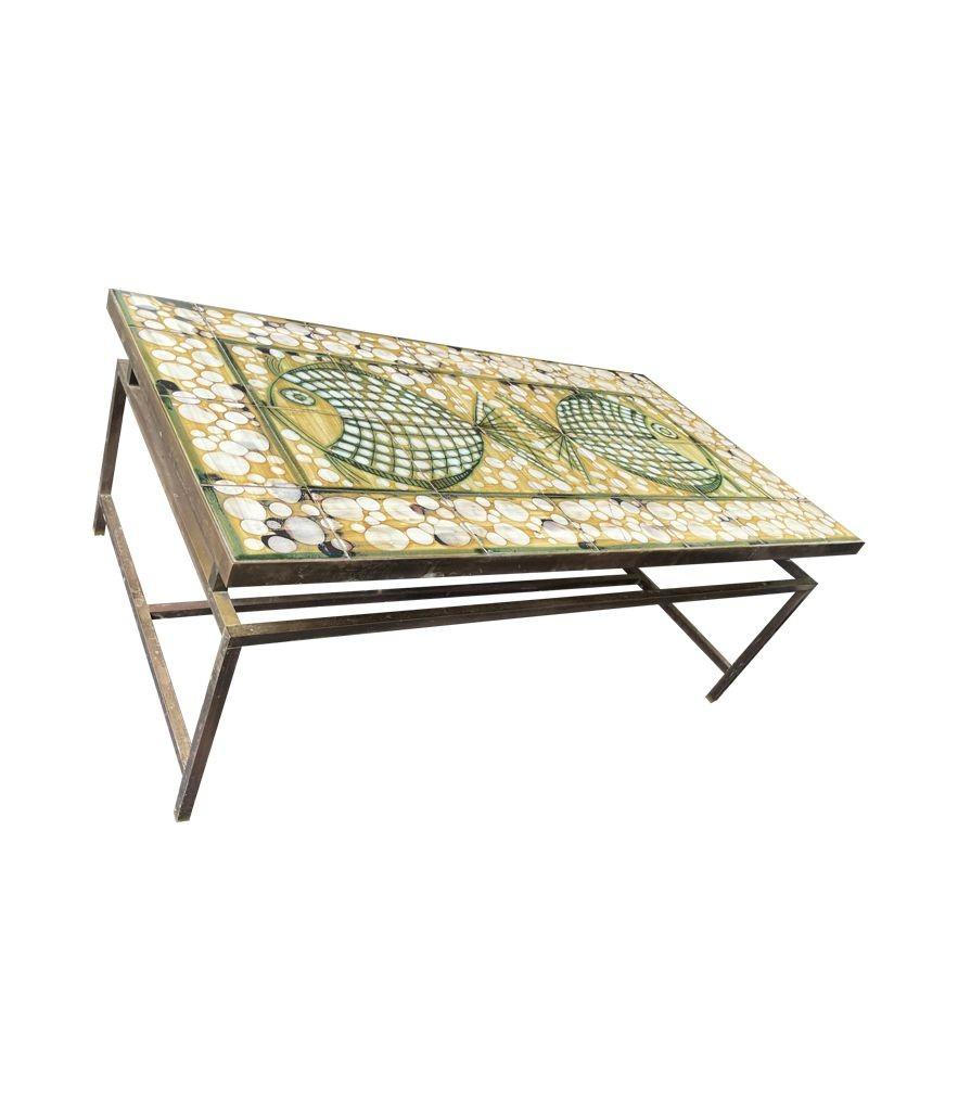 A wonderful 1960s ceramic tiled table by Dennis Townsend for Heals London 6