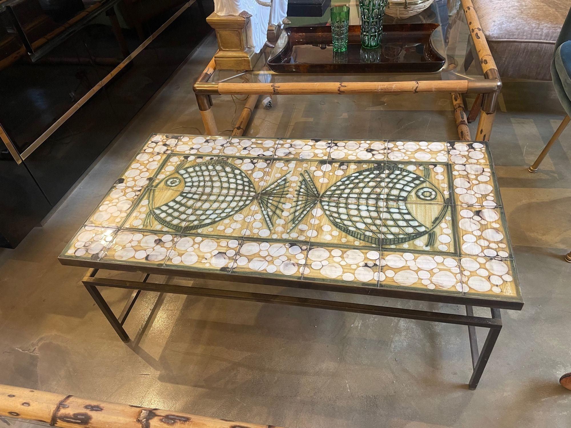 A wonderful 1960s ceramic tiled table by Dennis Townsend for Heals London 9