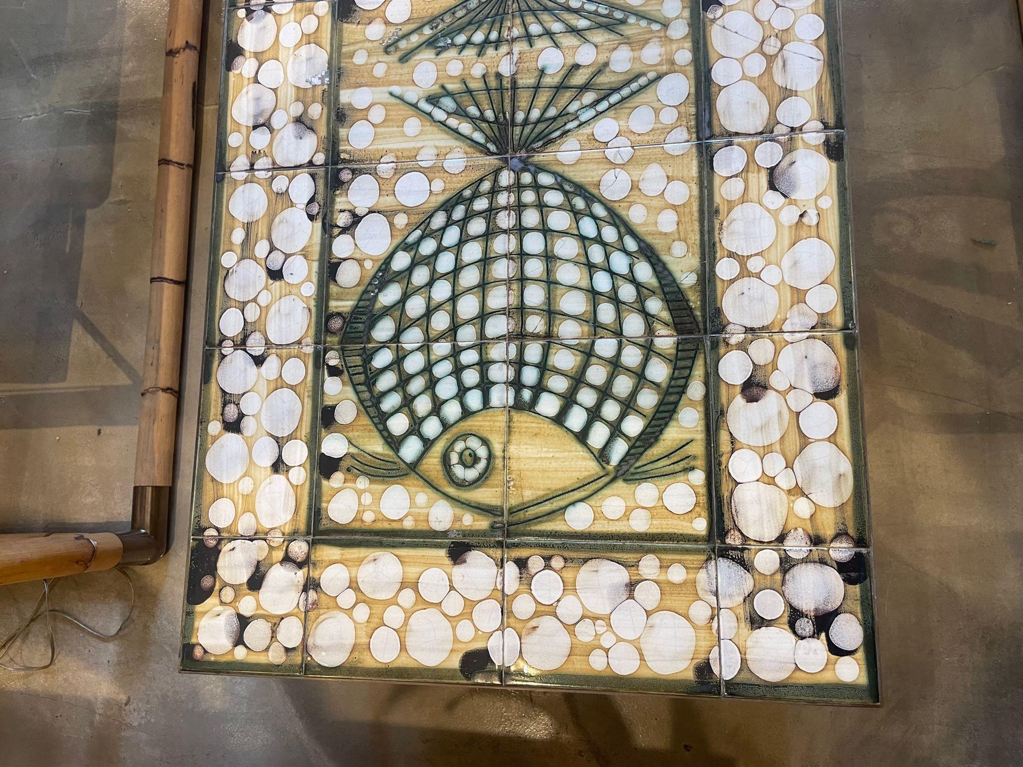 A wonderful 1960s ceramic tiled table by Dennis Townsend for Heals London 11