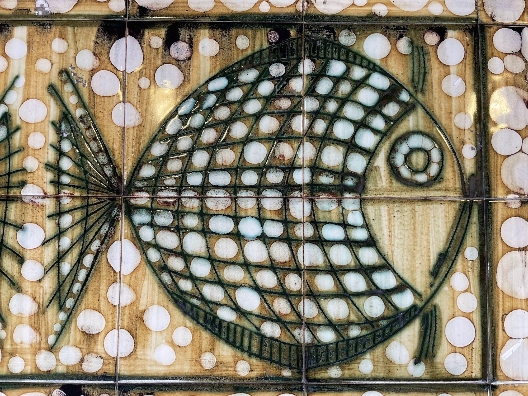 English A wonderful 1960s ceramic tiled table by Dennis Townsend for Heals London